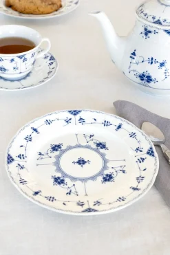Plato De Postre Crisantemos Azules Co