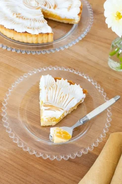 Plato De Postre Cristal Bolitas