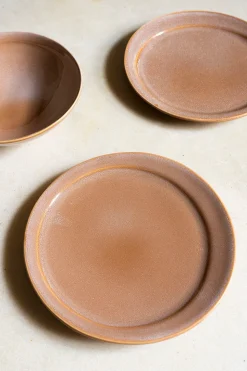 Plato De Postre De Gres Con Diseño Irregular