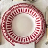 Plato Hondo Con Diseño Rojo Y Blanco