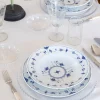 Plato Hondo Crisantemos Azules Co