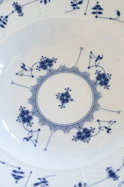 Plato Hondo Crisantemos Azules Co