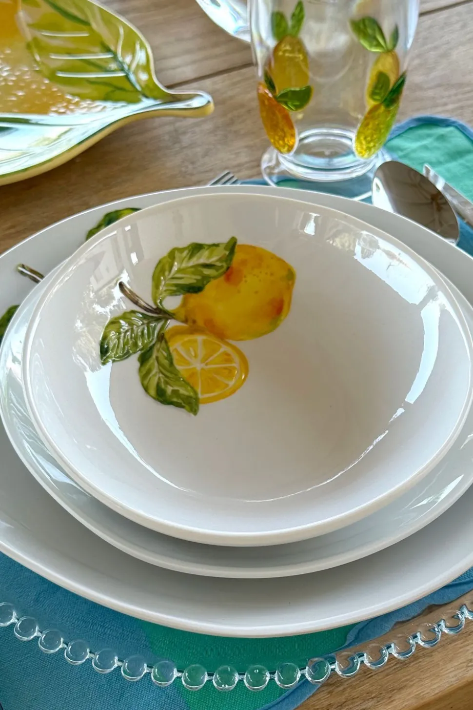 Plato Hondo De Melamina Limones