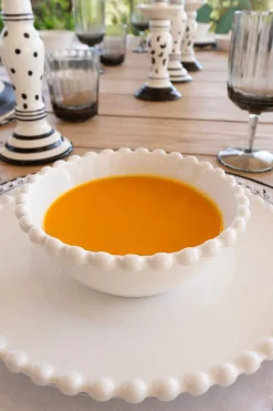 Plato Hondo De Porcelana Diseño Bolitas
