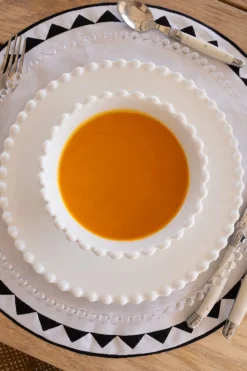 Plato Hondo De Porcelana Diseño Bolitas
