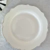 Plato Llano Blanco Con Filo Dorado