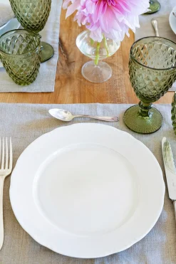 Plato Llano Blanco Con Relieve Co
