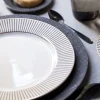 Plato Llano Blanco Y Gris Cristina Oria