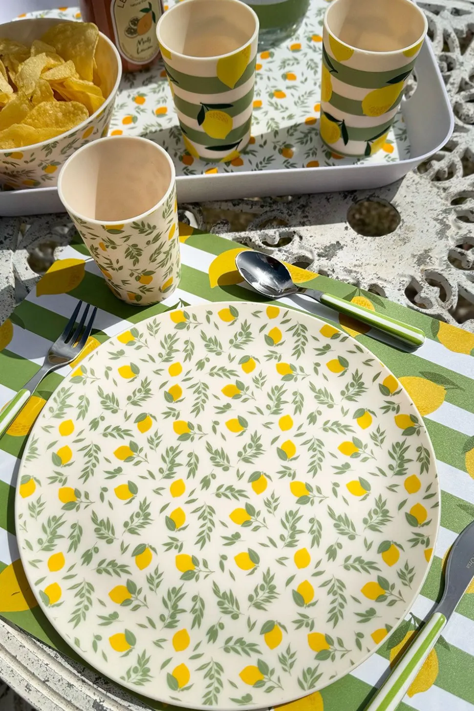Plato Llano De Polipropileno Limones