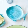 Plato Mediano Pez Azul Cerámica