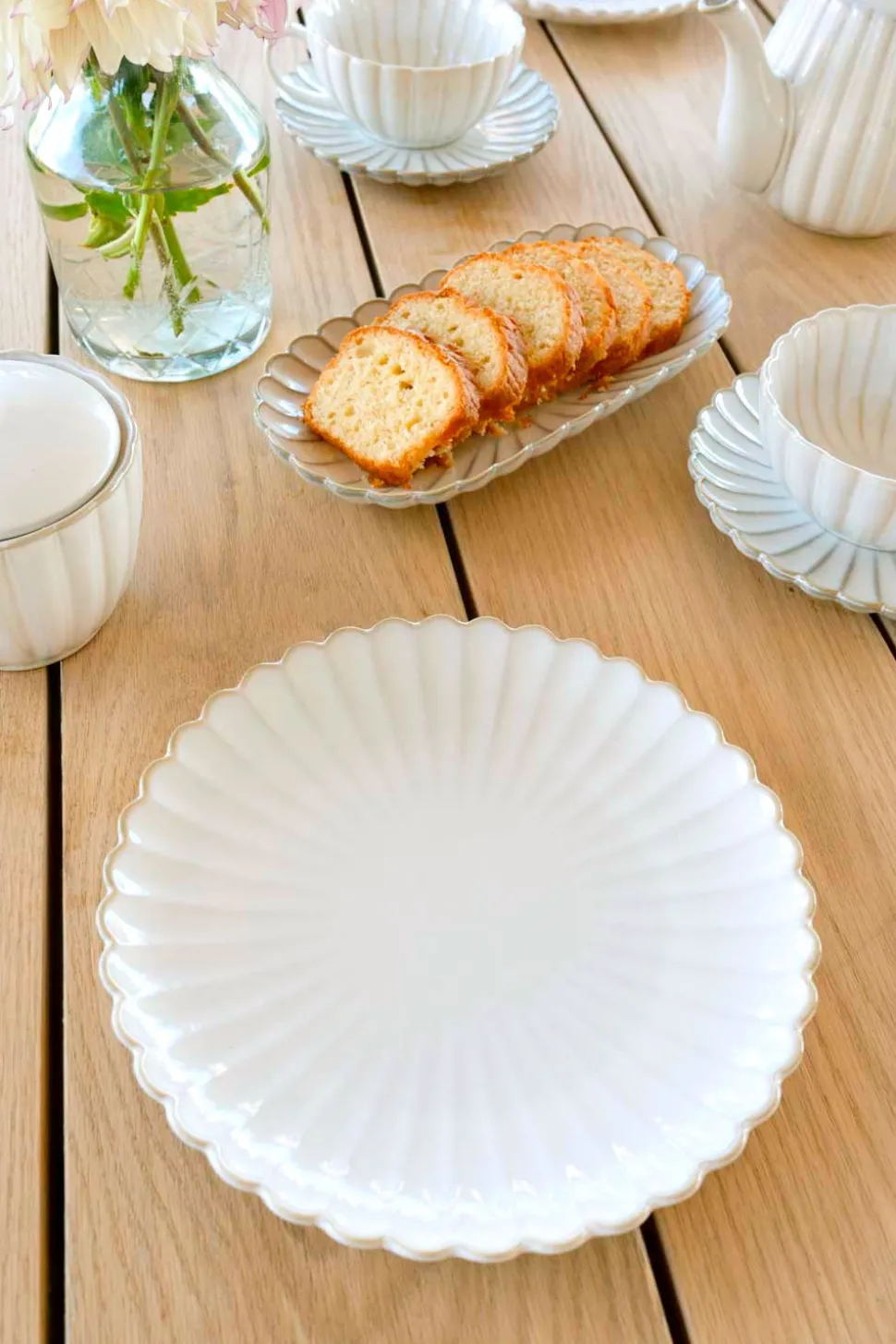 Plato Postre Blanca Flor Co