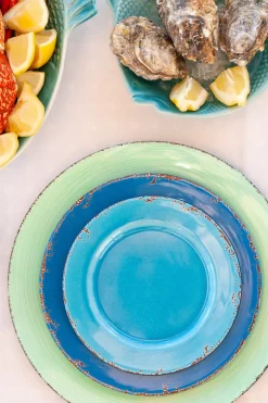 Plato Postre Melamina Azul