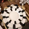 Plato Postre Rayas Cristina Oria