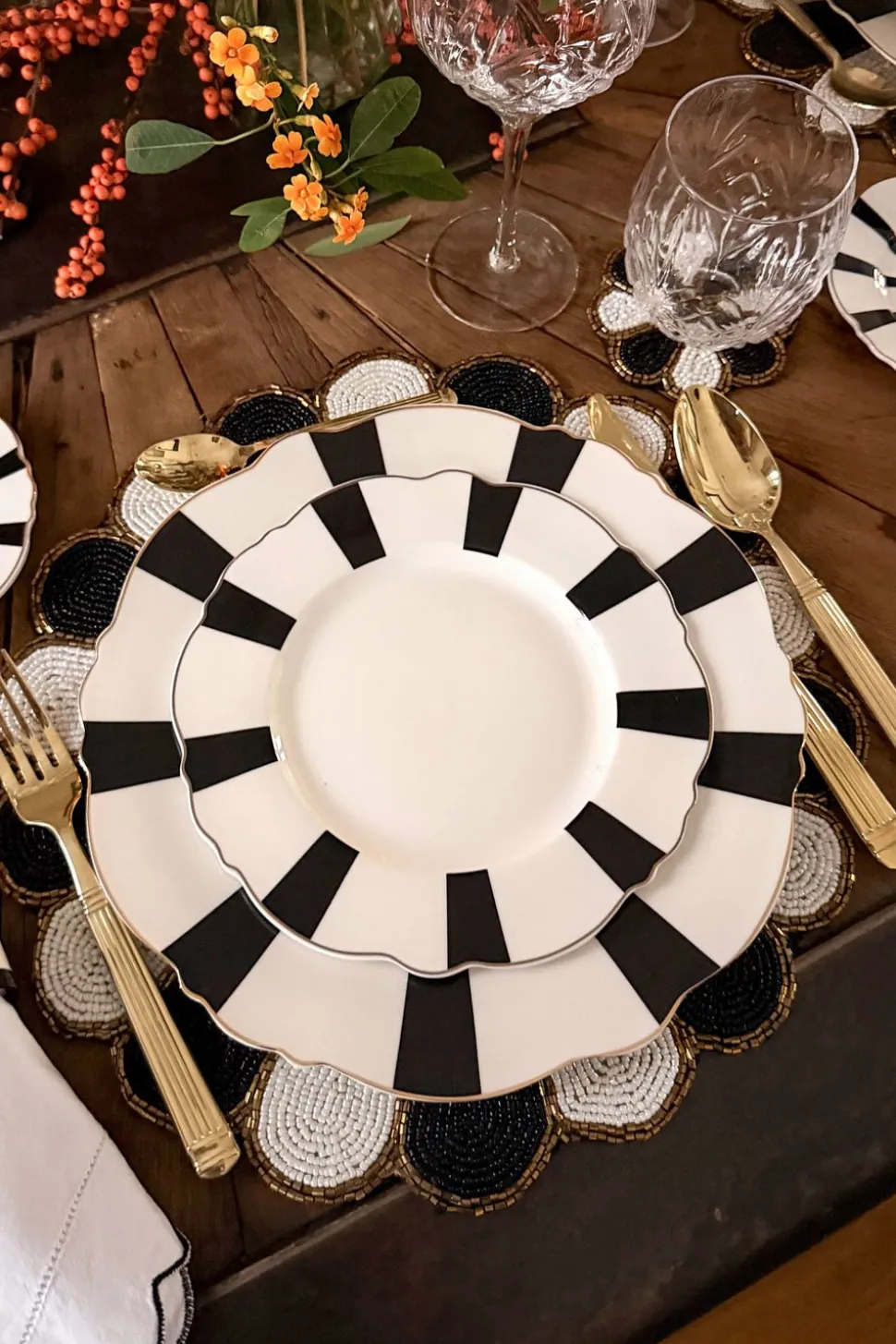 Plato Postre Rayas Cristina Oria