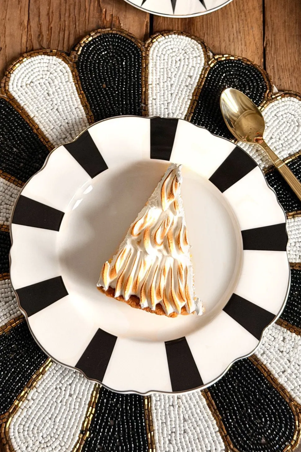 Plato Postre Rayas Cristina Oria
