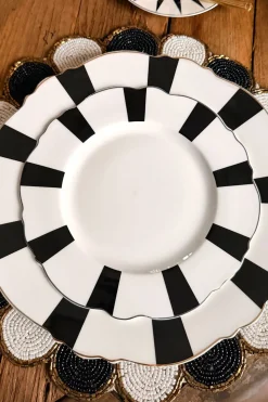 Plato Postre Rayas Cristina Oria