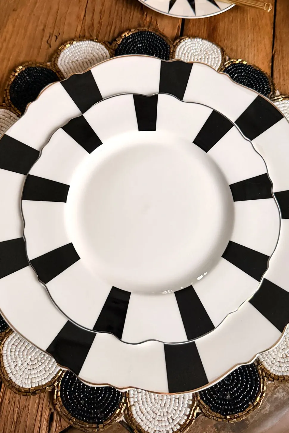 Plato Postre Rayas Cristina Oria