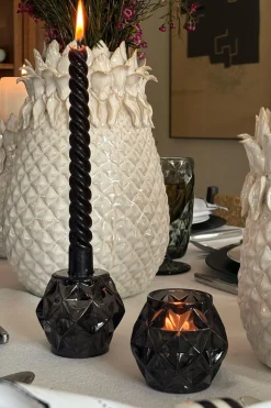 Portavelas Con Diseño De Diamante Negro