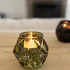 Portavelas Con Diseño De Diamante Verde