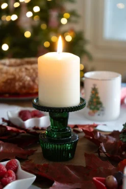 Portavelas De Cristal Con Tapa Con Diseño De Árbol Verde