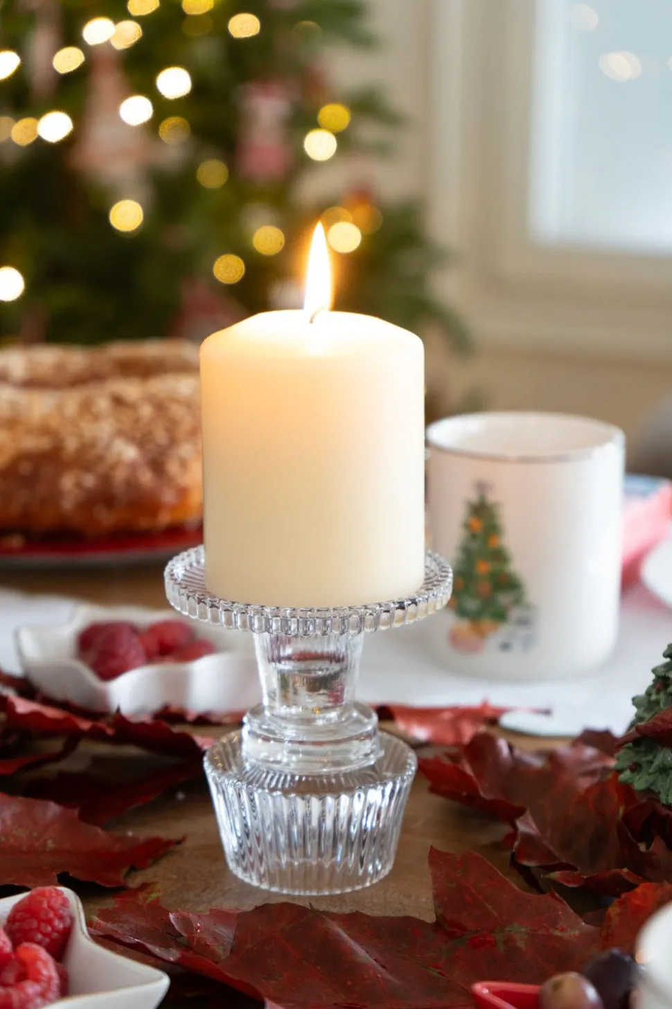 Portavelas De Cristal Con Tapa Con Diseño De Árbol Transparente