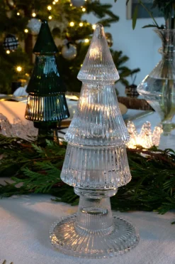 Portavelas De Cristal Con Tapa Con Diseño De Árbol Transparente