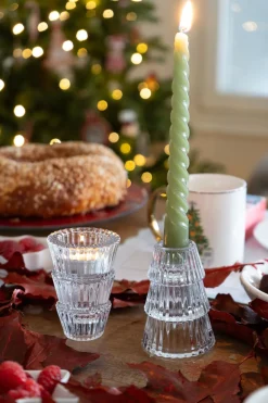 Portavelas De Cristal Con Diseño De Árbol Transparente