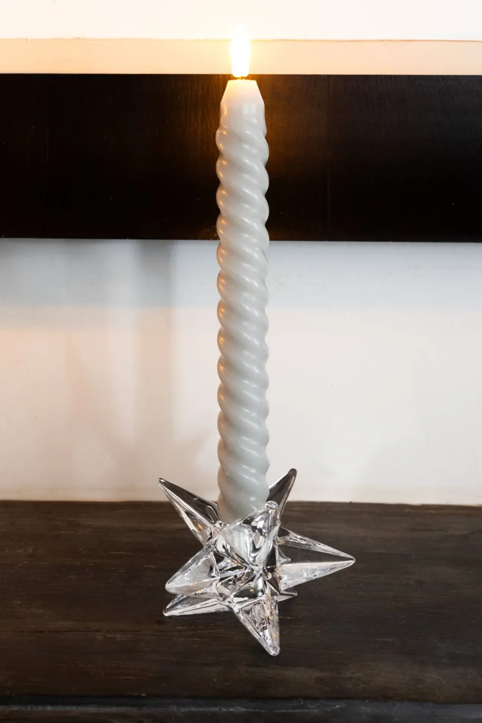 Portavelas De Cristal Diseño Estrella Vega
