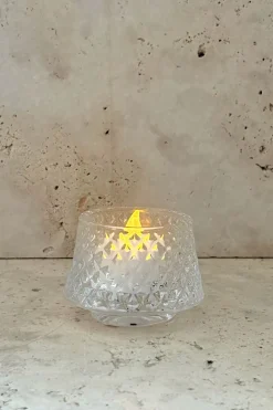 Portavelas Desmontable De Cristal Con Diseño De Árbol Transparente Picos Pequeño