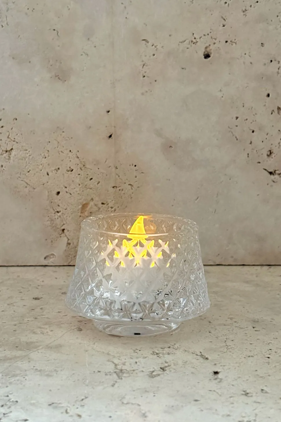 Portavelas Desmontable De Cristal Con Diseño De Árbol Transparente Picos Pequeño