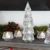 Portavelas Desmontable De Cristal Con Diseño De Árbol Transparente Grande