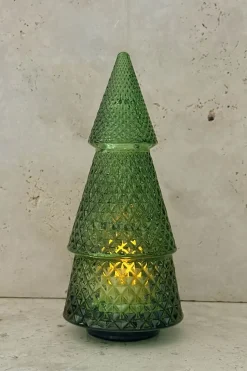 Portavelas Desmontable De Cristal Con Diseño De Árbol Verde Picos Pequeño