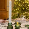 Portavelas Mini De Cristal Con Diseño De Árbol Verde