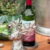 Posa botellas Plateado Con Diseño De Ciervo