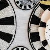 Posavasos Blanco Y Negro Bordado Con Cuentas