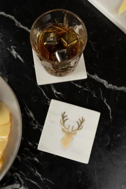 Posavasos De Mármol Con Diseño De Ciervo