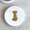 Posavasos Redondo De Mármol Blanco Diseño Teckel