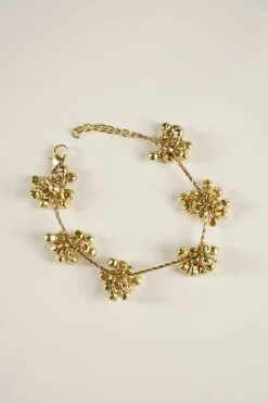 Pulsera Dorada Con Diseño De Borlones