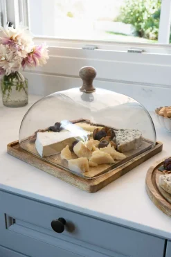 Quesera Cuadrada Con Tapa De Cristal Grande