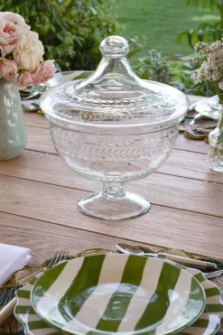 Recipiente Con Tapa Cristal Tallado