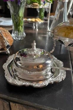 Recipiente De Plata Y Cristal Co