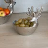 Recipiente Plateado Pequeño Con Diseño De Ciervo