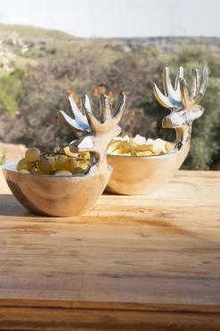 Recipiente Plateado Pequeño Con Diseño De Ciervo