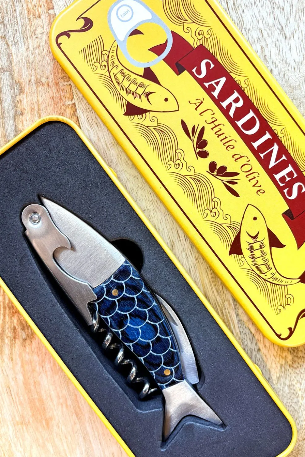 Sacacorchos Con Diseño De Sardina En Lata Vintage