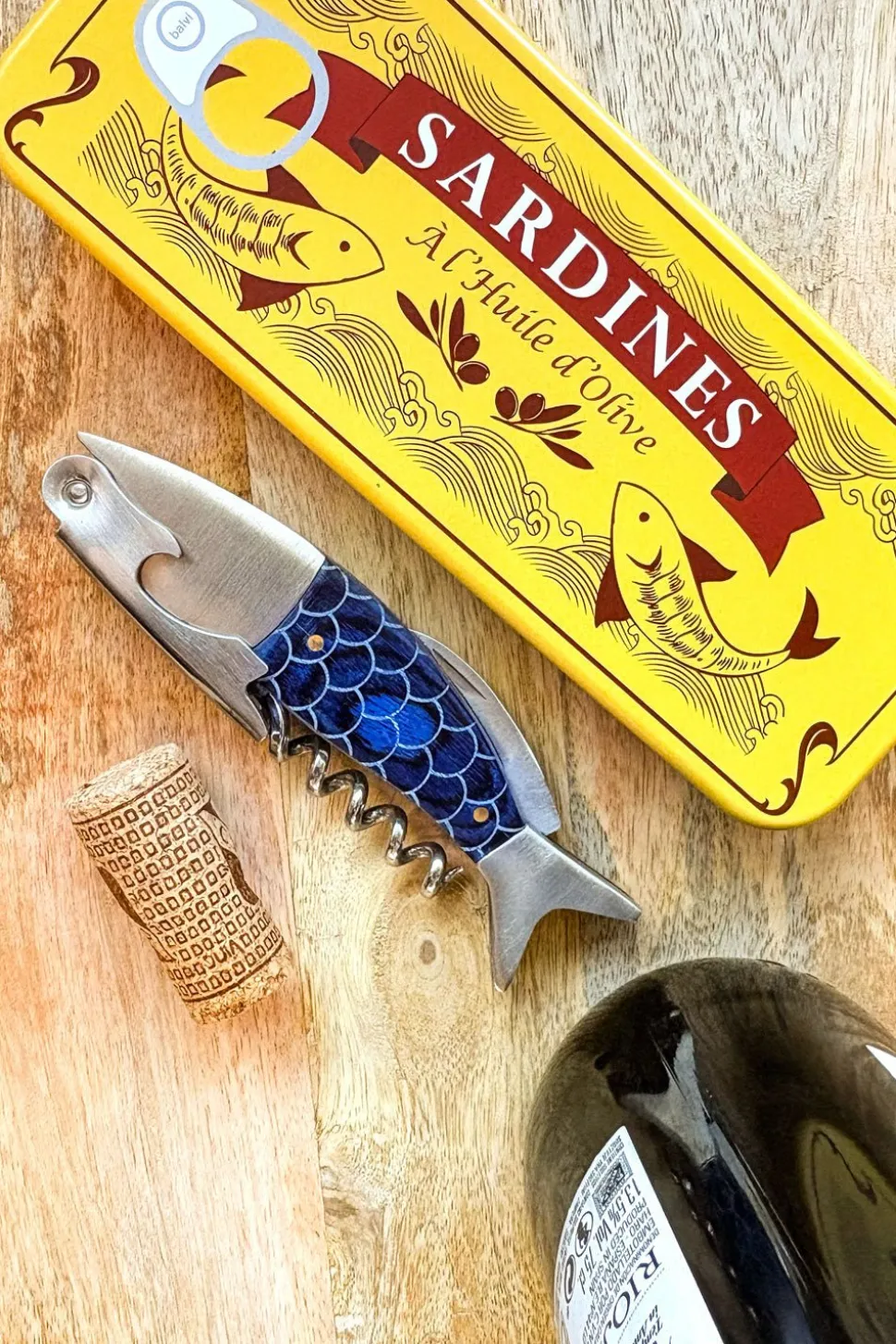 Sacacorchos Con Diseño De Sardina En Lata Vintage