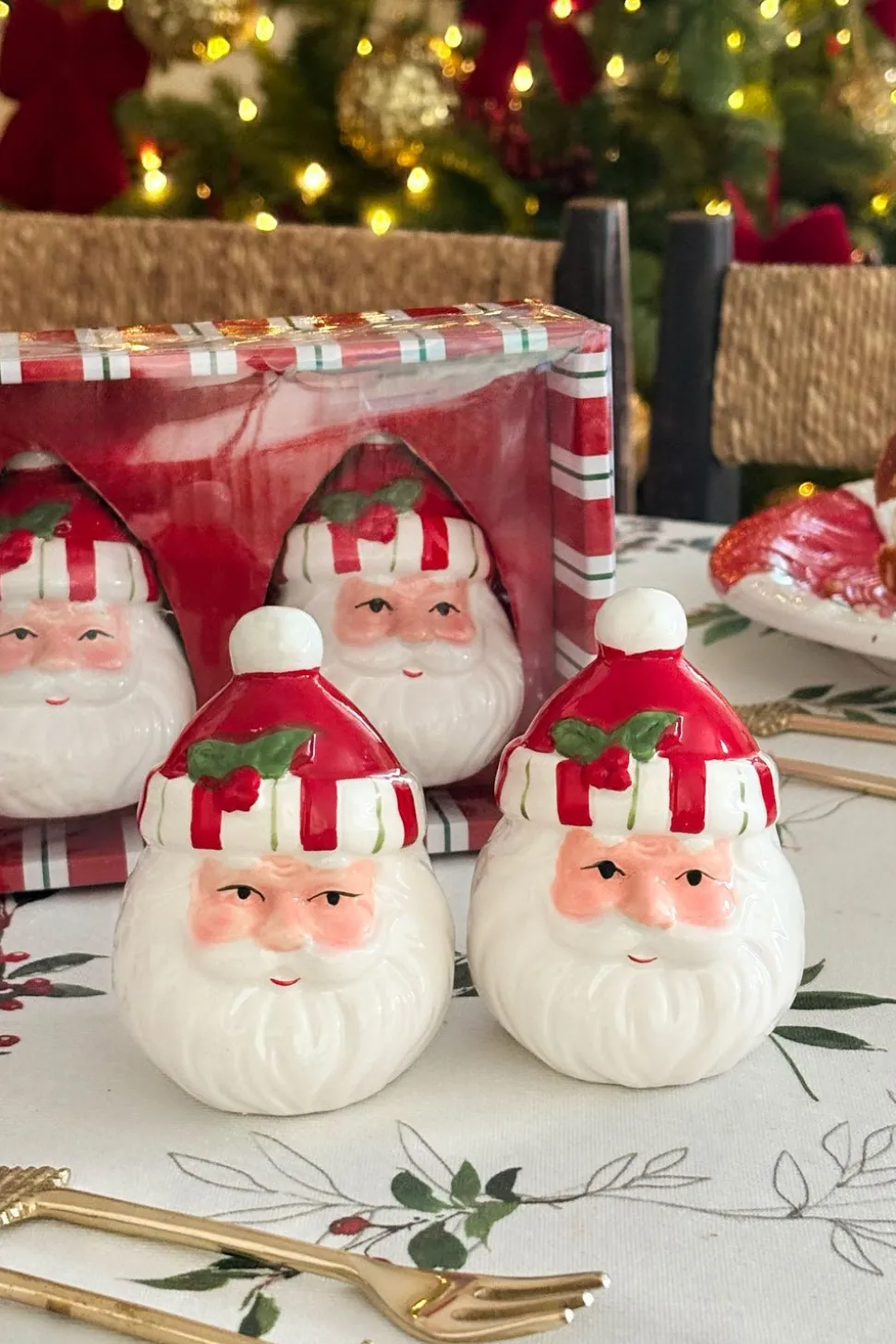 Salero Y Pimentero Con Diseño De Papá Noel