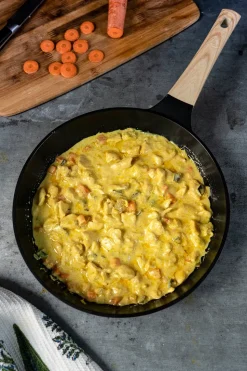 Sartén Negra Con Mango De Madera Grande
