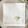 Servilleta Bordada A Mano Con Diseño De Libélula Verde
