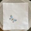 Servilleta Bordada A Mano Con Diseño De Mariposa Azul