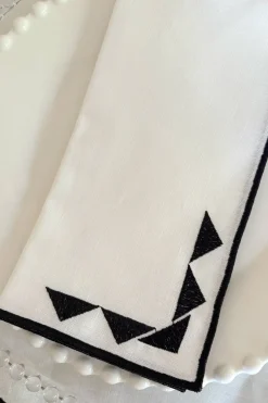 Servilleta Con Diseño De Sol Blanca Y Negra